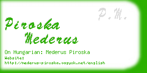 piroska mederus business card